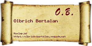 Olbrich Bertalan névjegykártya